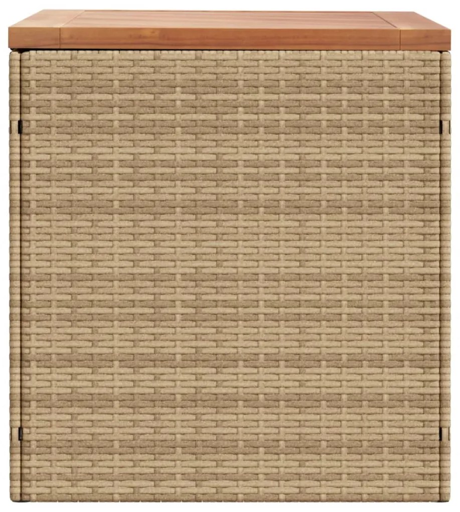 Contenitore da giardino beige 110x50x54 cm polyrattan e acacia