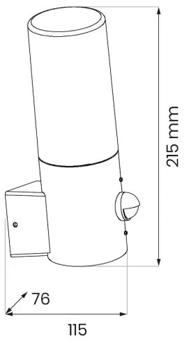 Lampada da parete esterna HARLEM con sensore 1xE27/60W/230V IP44 nero