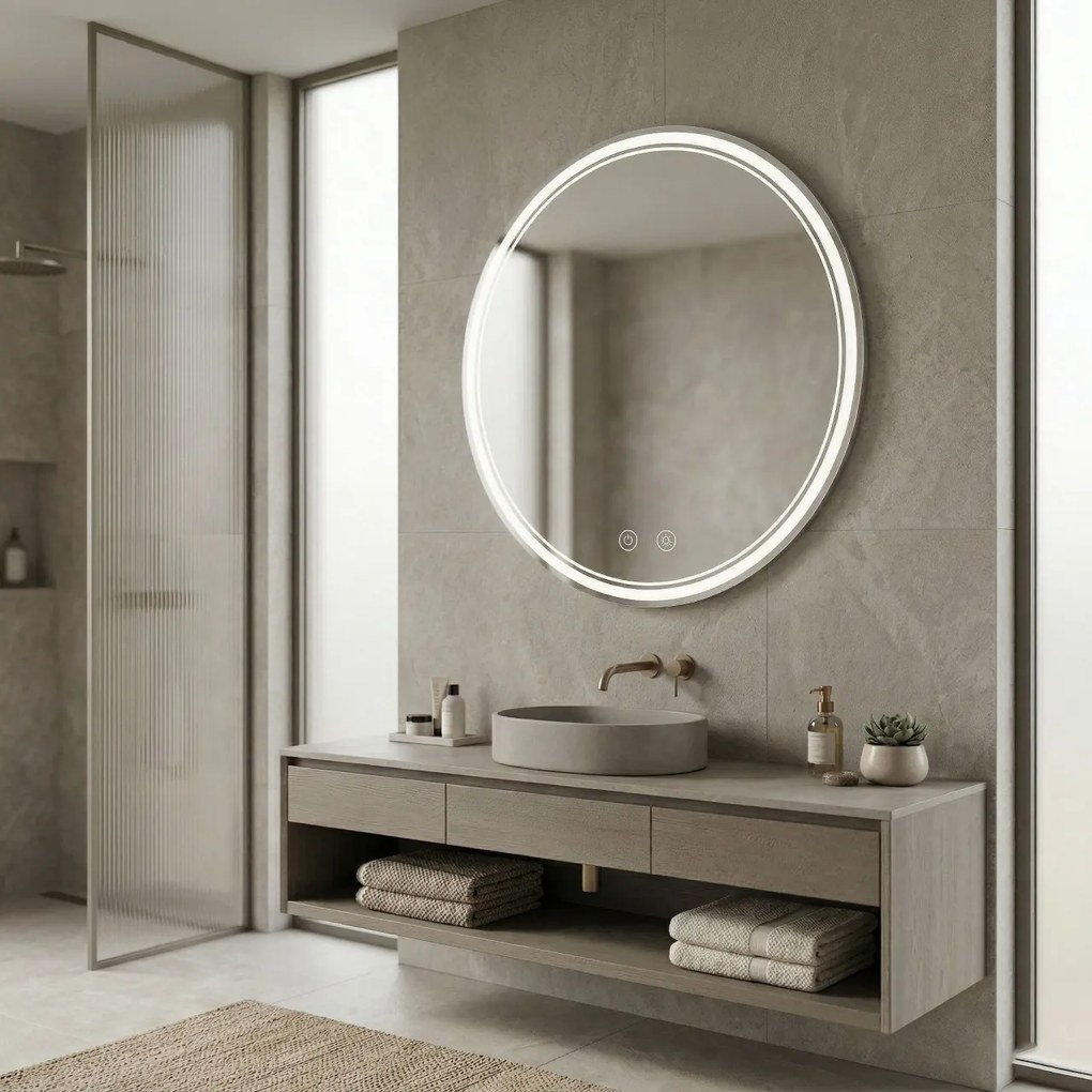 Specchio LED SOFT con doppia illuminazione decorativa – Ø100 cm