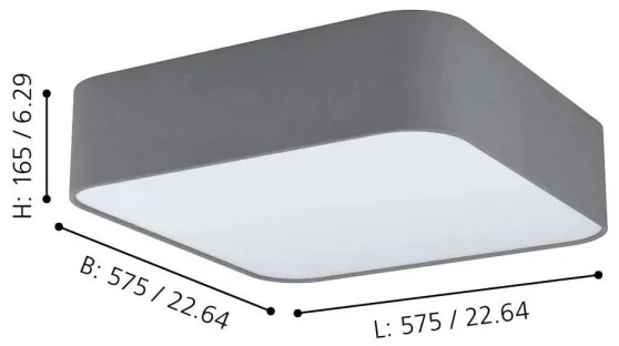 Eglo 99092 - Plafoniera PASTERI SQUARE 5xE27/25W/230V