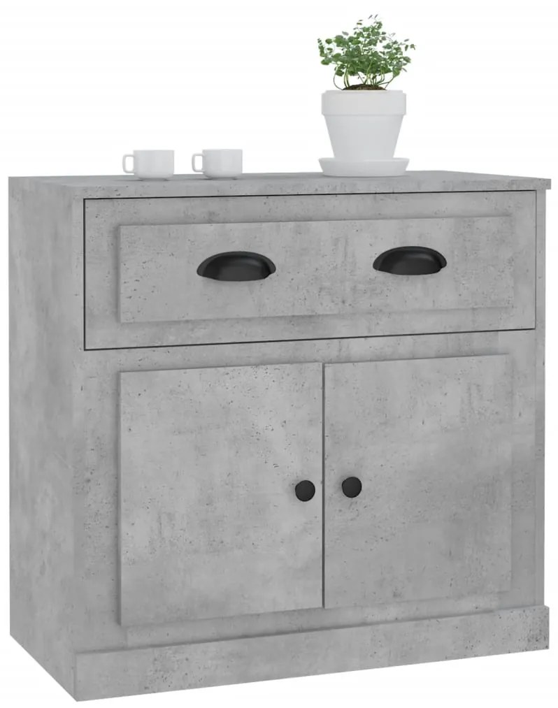 Credenza grigio cemento 70x35,5x67,5 cm in legno multistrato