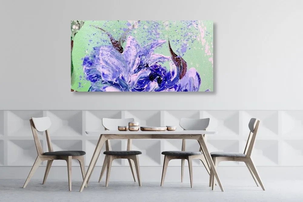 Quadro su tela – Peonie dipinte in versione moderna