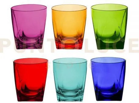 Tumbler bicchieri bassi set 6 pezzi multicolor