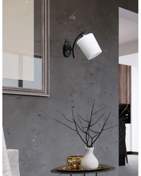 Applique ESNYR 1xE27/40W/230V nero/bianco