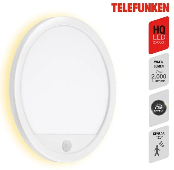 Telefunken 313706TF-LED Applique da esterno con sensore LED/15W/230V IP44