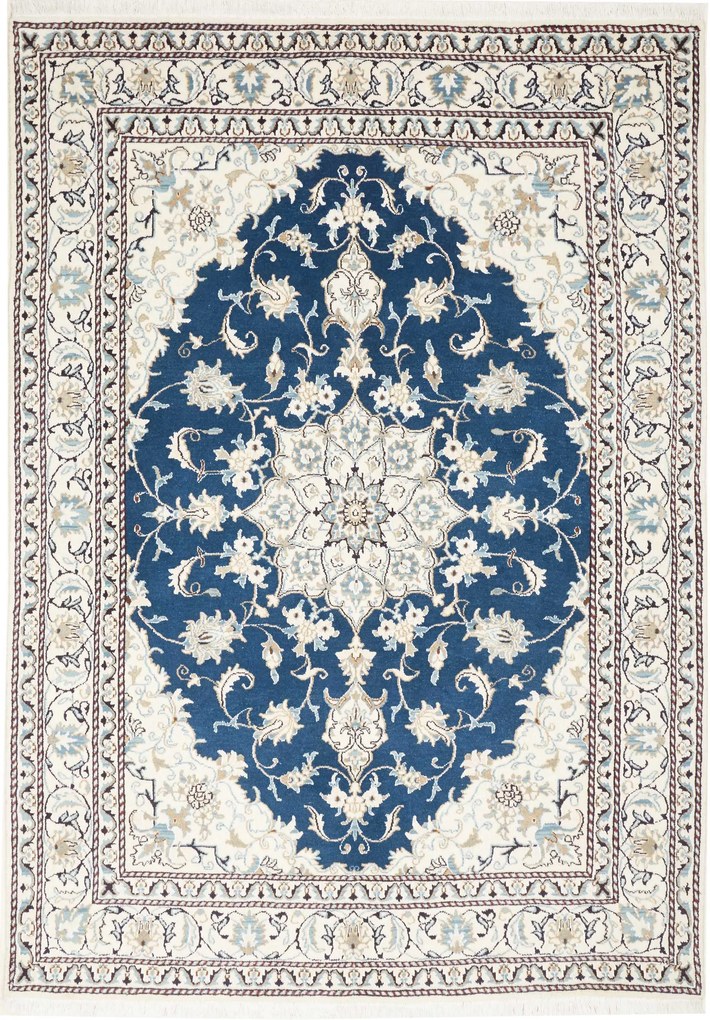 Nain Tappeto 230x170 Blu (Iran) Annodato A Mano