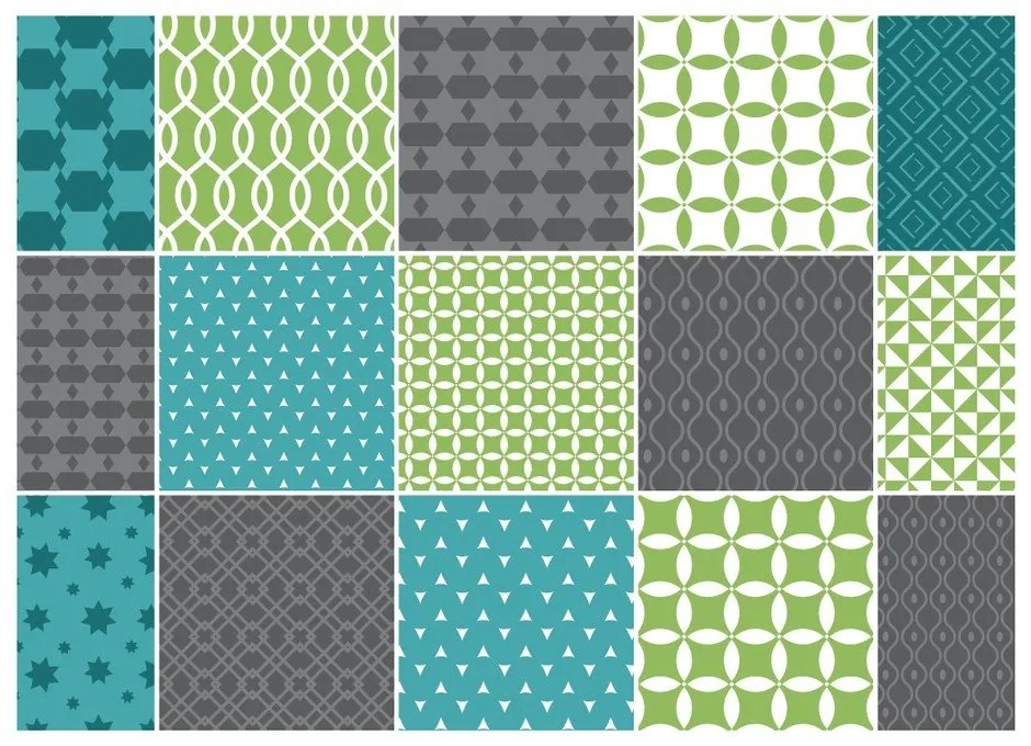 Set di 15 adesivi murali decorativi, 15 x 15 cm Sofia - Ambiance