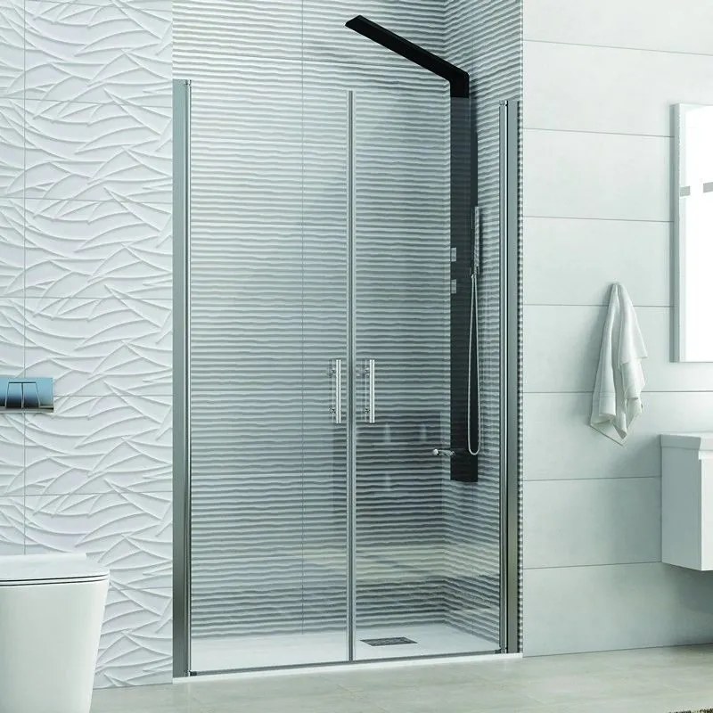 Kamalu - Box doccia 85-90cm doppio battente finitura cromo | KS2800 Saloon