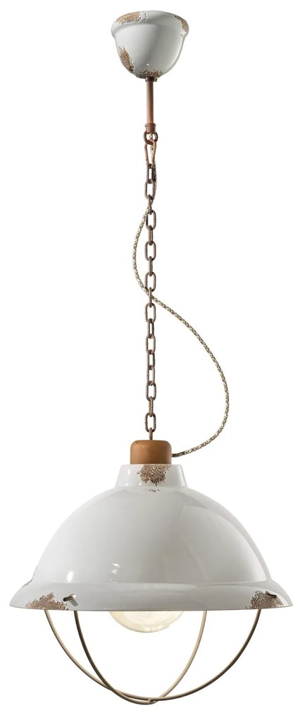 1-light suspension, C1680, Industrial collection, Ferroluce Retrò