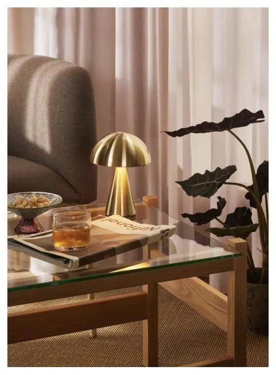 Lampada da tavolo a LED dimmerabile in oro (altezza 20 cm) Mush - Hübsch