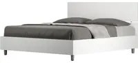 Letto Matrimoniale 160x190 cm con Rete e Contenitore Testata Dritta Demas Frassino Bianco