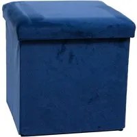 PUFF CUBO 32x32x32 PIEGH.VELL BLU