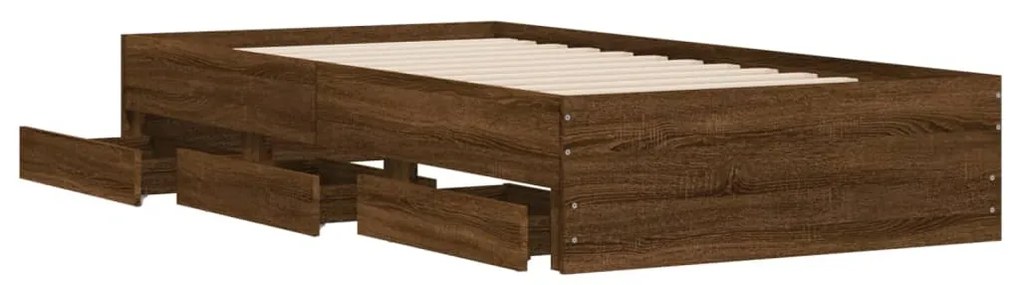 Giroletto cassetti rovere marrone 90x190 cm legno multistrato