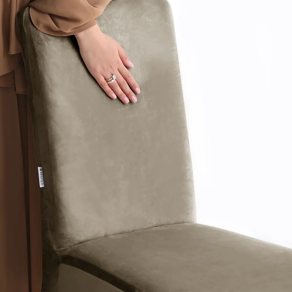 Coprisedia greige con rivestimento elastico per sedie 48 cm Sento – Restilo