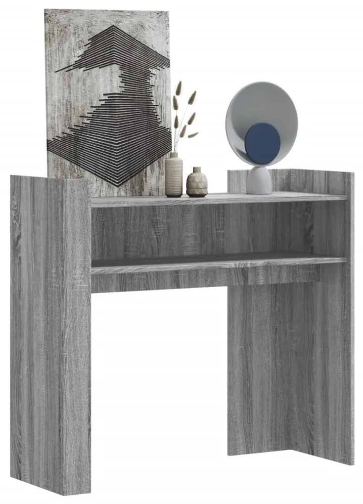 Tavolo Consolle Rovere Sonoma 100x35x90 Cm İn Legno Multistrato /