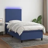 Letto a Molle con Materasso e LED Blu 100x200cm in Tessutocod mxl 122878