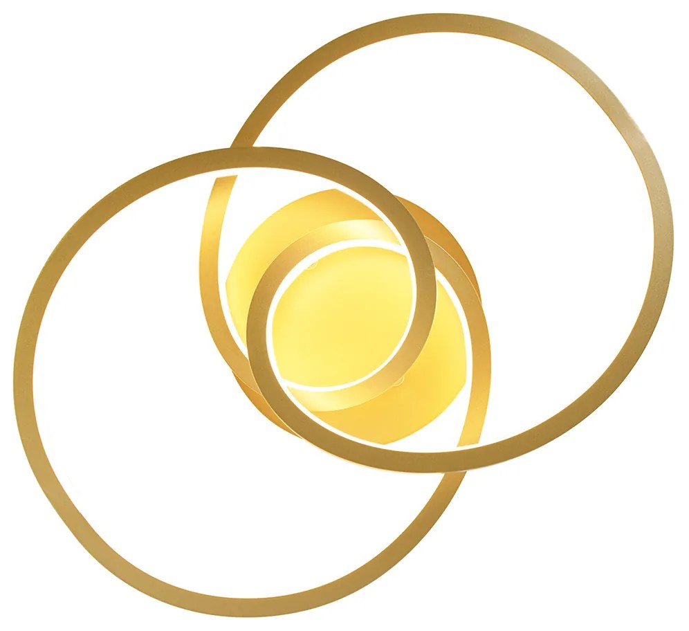 Plafoniera oro 45 cm con LED dimmerabile a 3 livelli - Rowin