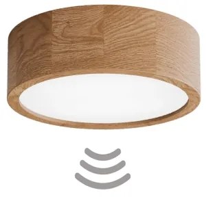 Plafoniera con sensore CLEO 2xE27/24W/230V Ø 27,5 cm rovere