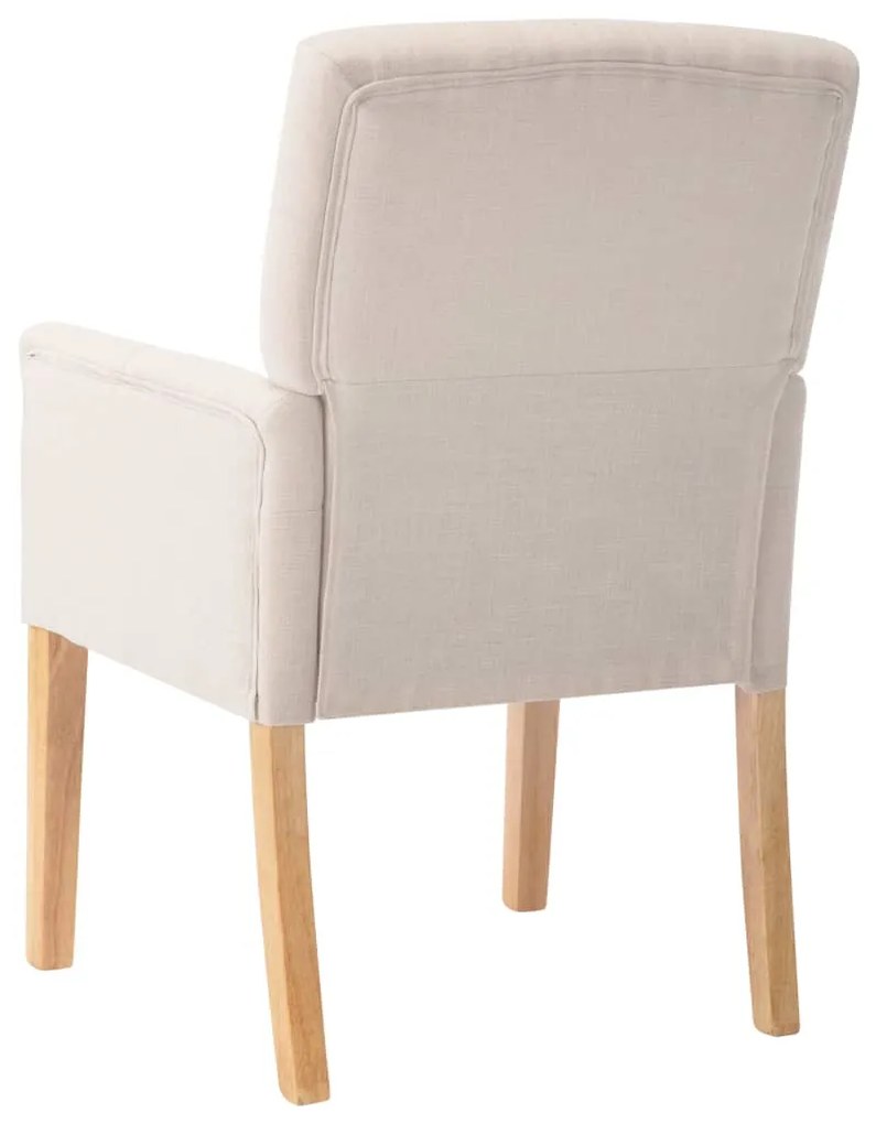 Sedie da pranzo con braccioli 4 pz beige in tessuto