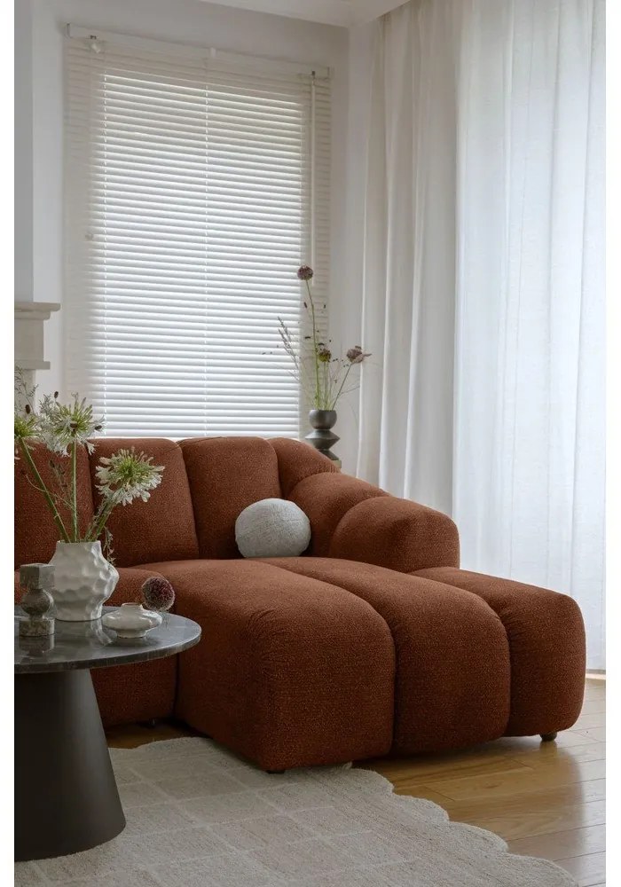 Divano angolare color terracotta (con penisola a destra/con chaise lounge) Shell – Miuform