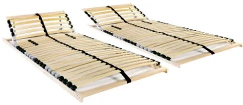 Reti a Doghe 2 pz 7 Zone con 28 Doghe in Legno 70x200 cm