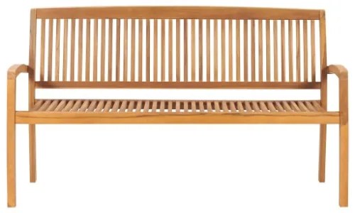 Panchina da Giardino Impilabile con Cuscino 159cm Teak Massello