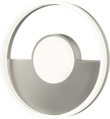 Plafoniera in metallo Argento con diffusore perimetrale D50 cm Led ELISA