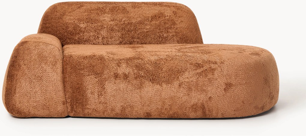 Divano 2 posti con chaise longue in teddy bouclé Wolke