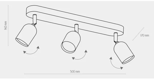 Faretto TOP 3xGU10/10W/230V oro/nero