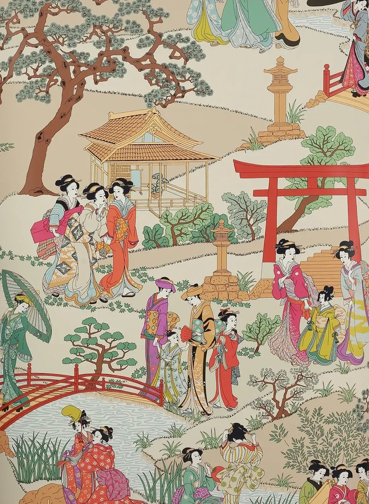 Manuel Canovas Carta da parati Geishas - Fuchsia