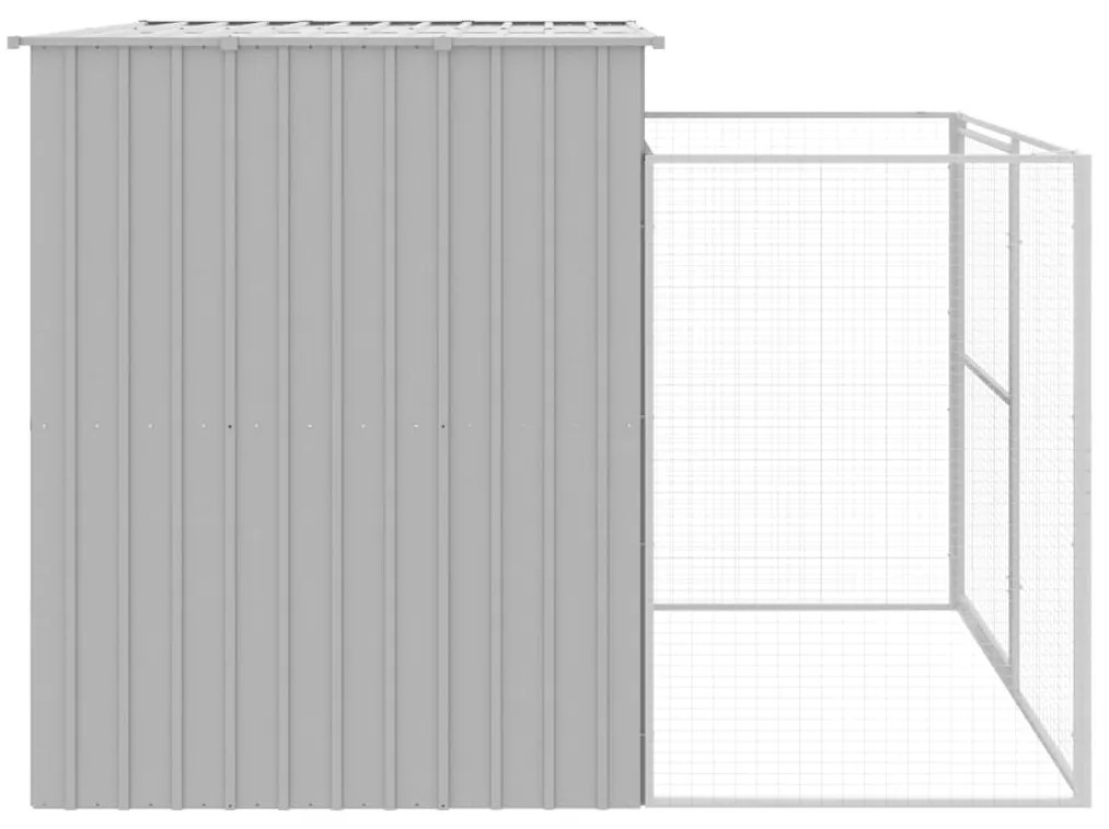 Casetta cani corsa grigio chiaro 214x253x181 cm acciaio zincato