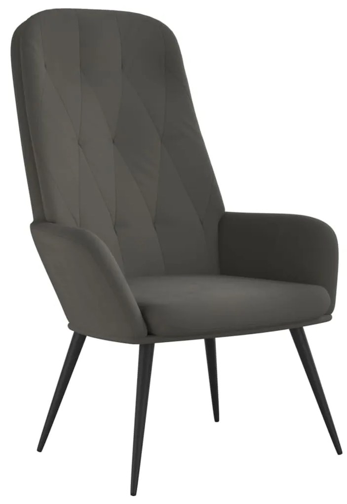 Sedia relax grigio scuro in velluto