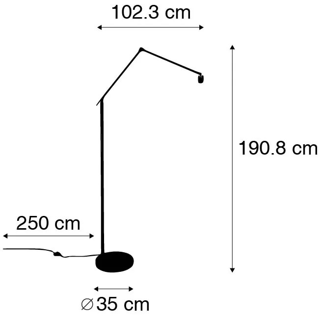 Lampada da terra moderna regolabile oro - Editor