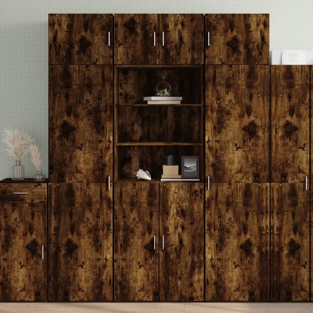 Credenza rovere fumo 70x42,5x185 cm in legno multistrato