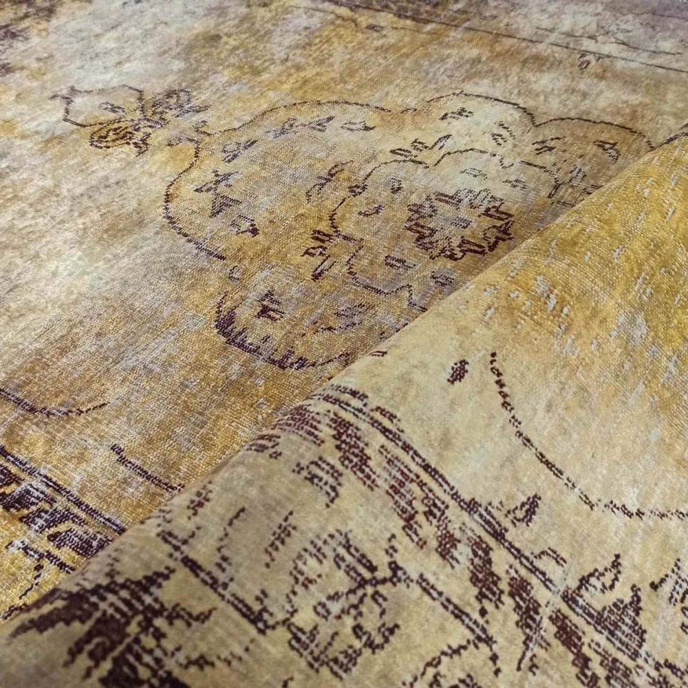 Tappeto dorato con motivi orientali Larghezza: 80 cm | Lunghezza: 150 cm