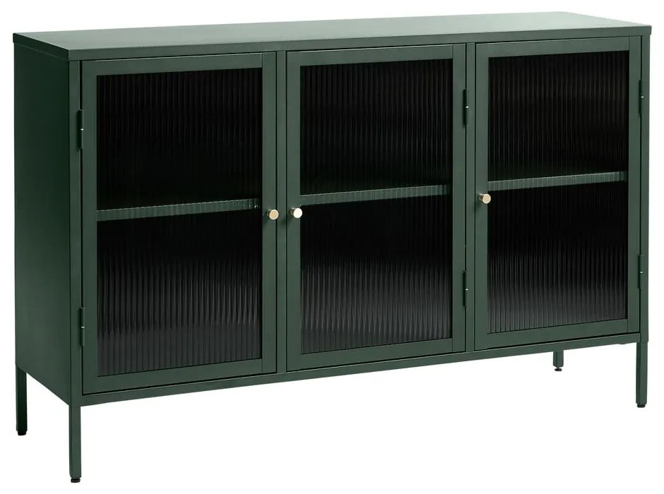 Vetrina in metallo verde Bronco, altezza 85 cm - Unique Furniture