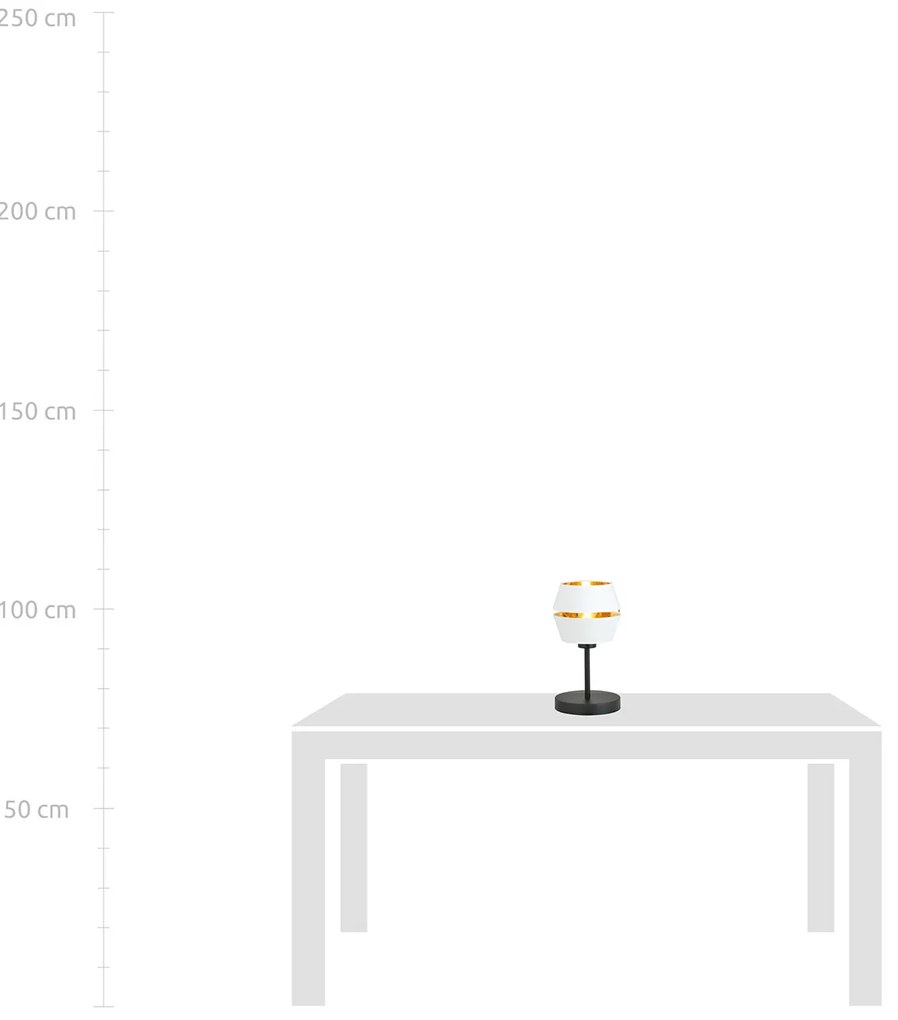 Lampada Da Tavolo Contemporanea 1 Luce Bellerofonte In Metallo Bianco E Oro