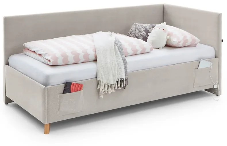 Letto da bambini beige con sponde e spazio contenitivo 120x200 cm Cool – Meise Möbel