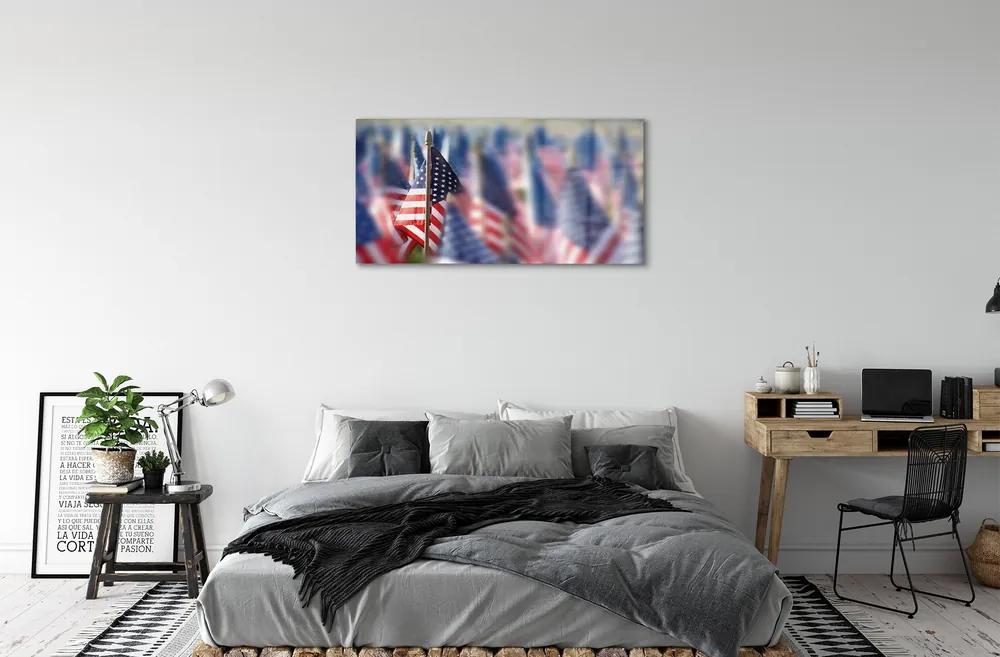 Quadro vetro acrilico Flag degli Stati Uniti 100x50 cm