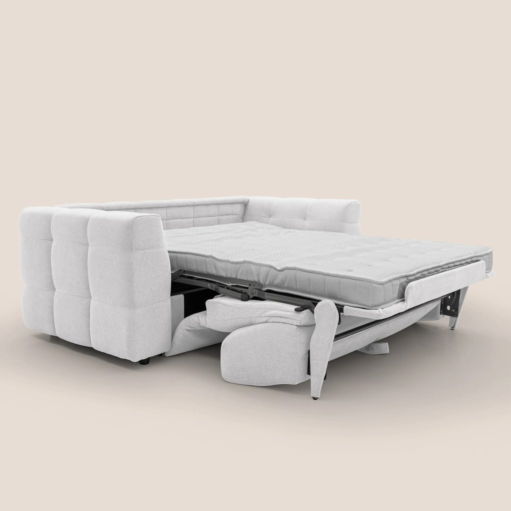 Tender Divano letto matrimoniale dal design innovativo in tessuto bouclet impermeabile T07 bianco