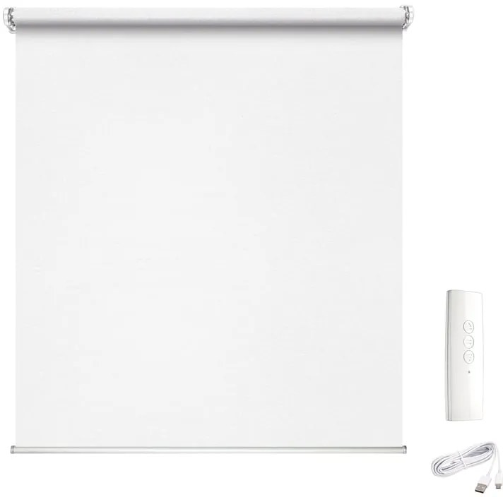 Tenda a rullo motorizzata oscurante MADECO Eroll bianco 104 x 250 cm