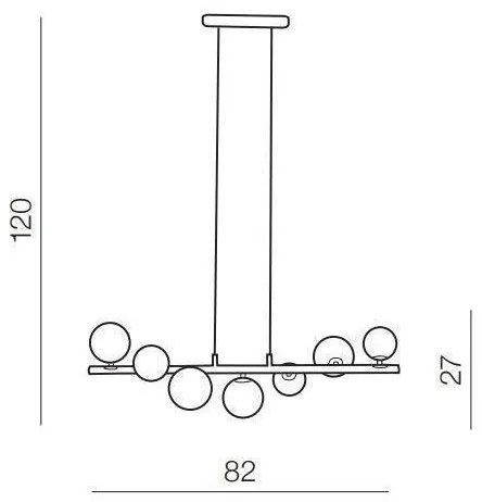 Azzardo AZ4406 - Lampadario su corda SYBILLA 7xG9/25W/230V nero