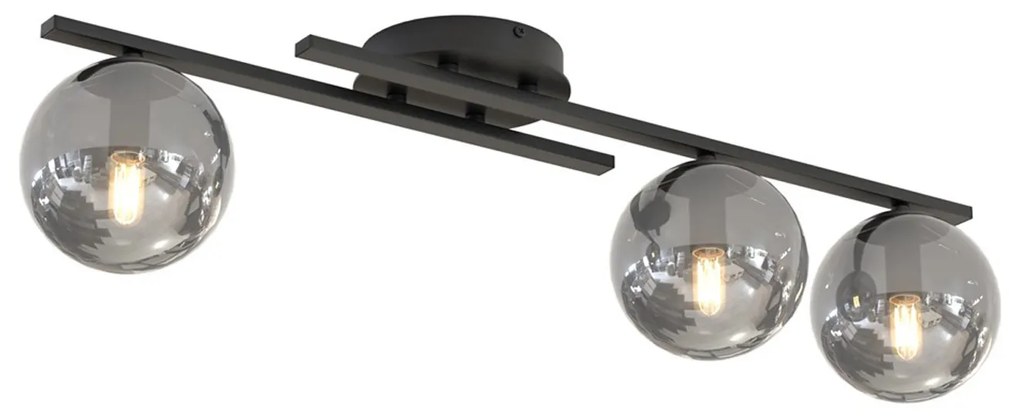 Plafoniera Moderna Nettuno Acciaio Nero 3 Luci E14 Ip20