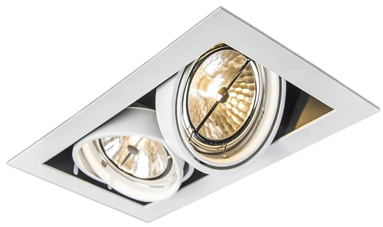 Faretto incasso bianco orientabile AR111 2 luci - Oneon