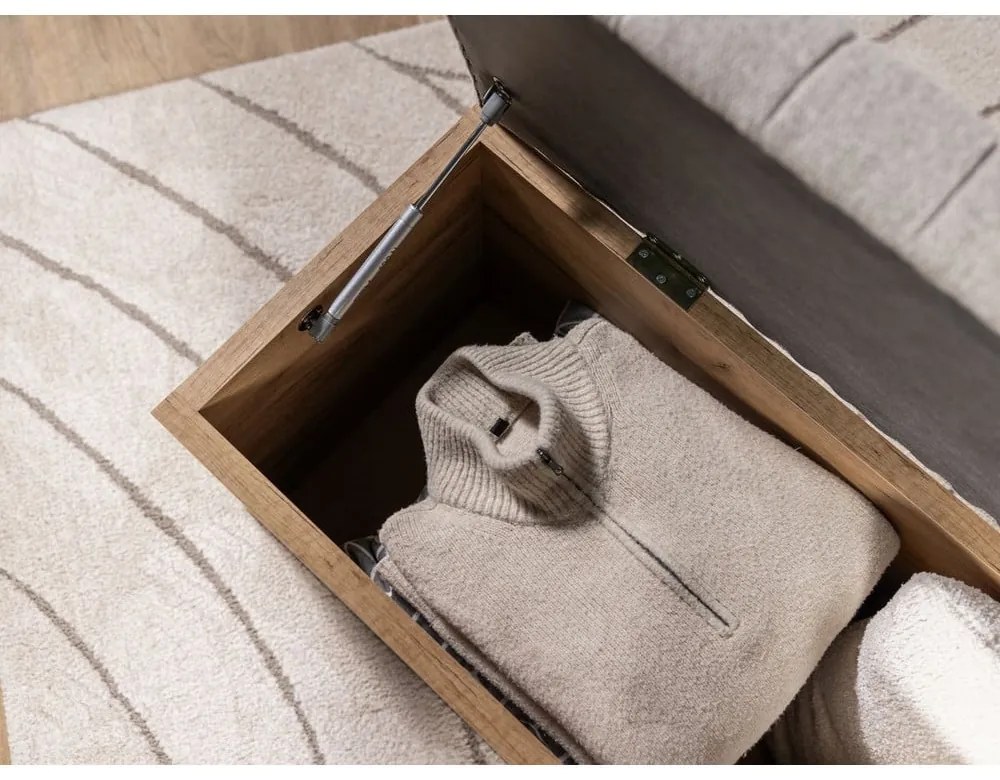 Panca in grigio chiaro e colore naturale Oceane - Bobochic Paris