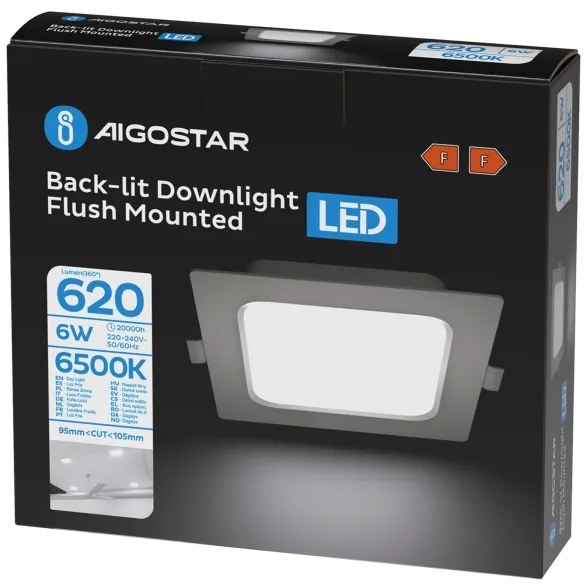 Aigostar - Faretto da incasso per controsoffitto LED/6W/230V 6500K 12x12 cm bianco