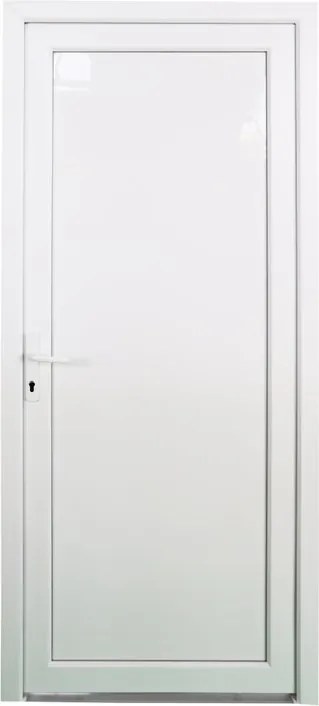 Portoncino d'ingresso Base L 80 x H 210 cm in PVC bianco, apertura spingere a destra, falso telaio non incluso