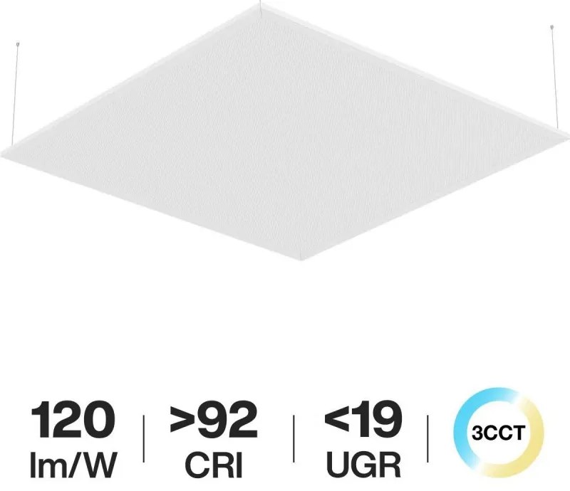 Pannello LED a Sospensione 60x60 42W CCT UGR19 con driver Philips Colore Bianco Variabile CCT