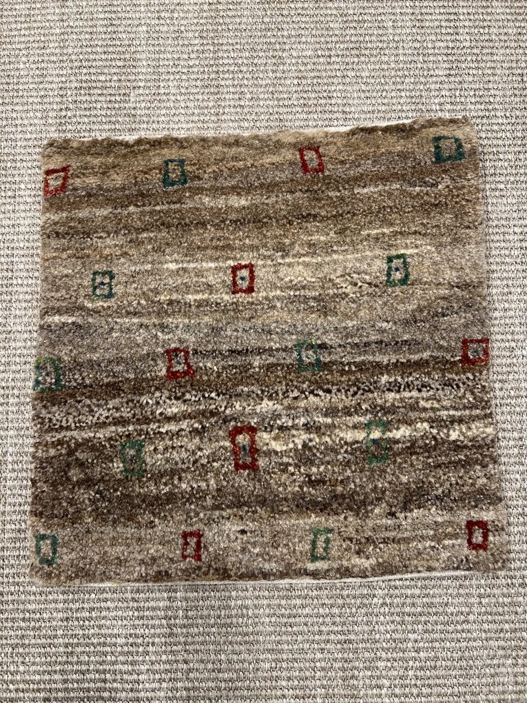 Gabbeh Tappeto 40x40 Beige (Iran) Annodato A Mano