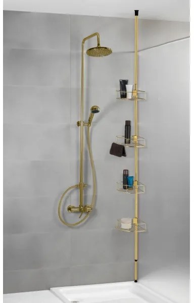 WENKO 24569100-Mensola angolare DOLCEDO 31x275 cm dorata